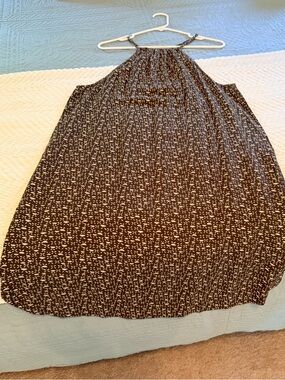 Prana Brown Printed Halter Midi-Dress-NEVER WORN